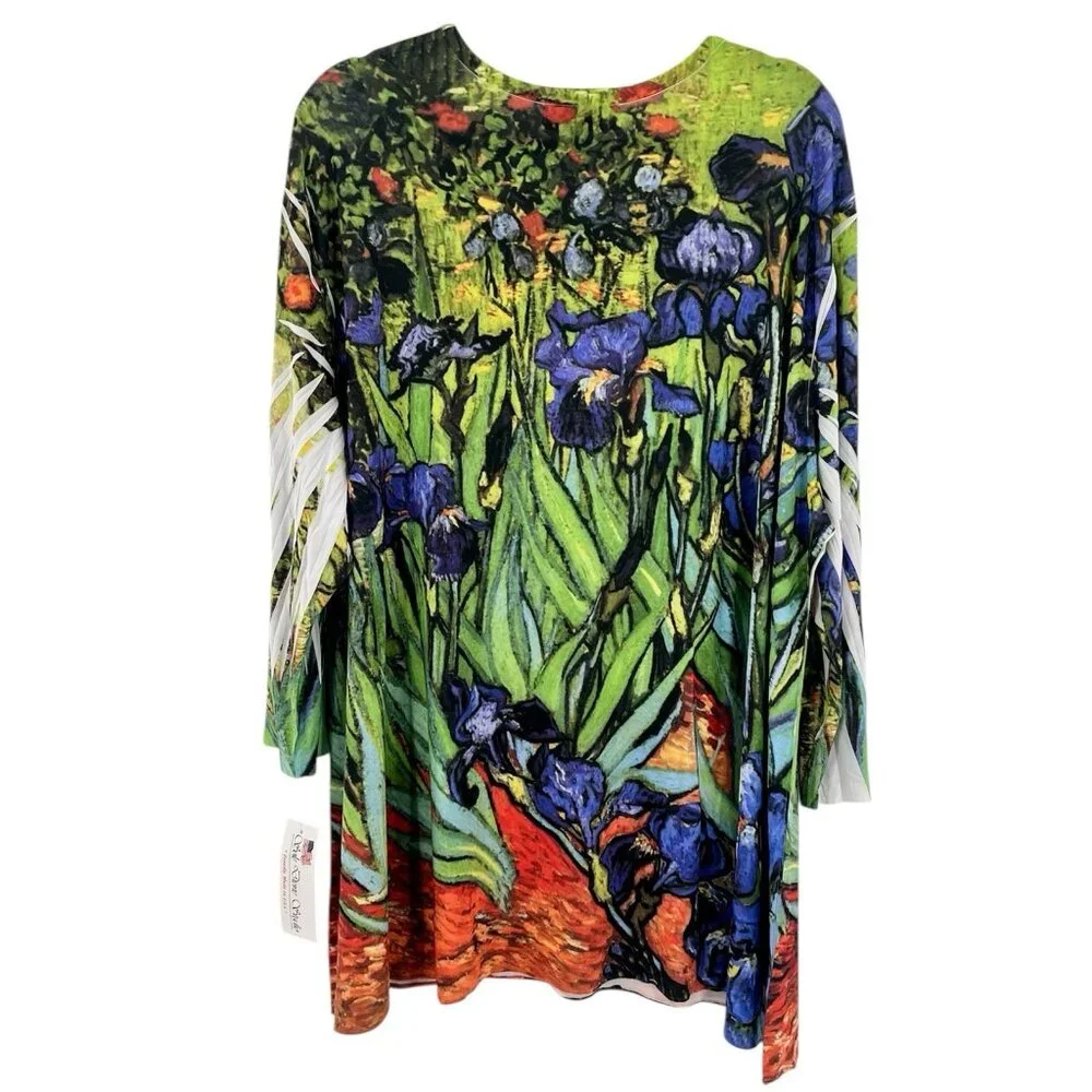 SOLE DIONE STUDIO Women's Bright Floral Print Round Neck 3/4 Sleeve Tunic NWT 3X - Picture 6 of 6